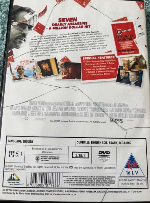Movie Lot x 4, Smoking Aces, The Line, Dount sealed new & Tailor of Panama DVD