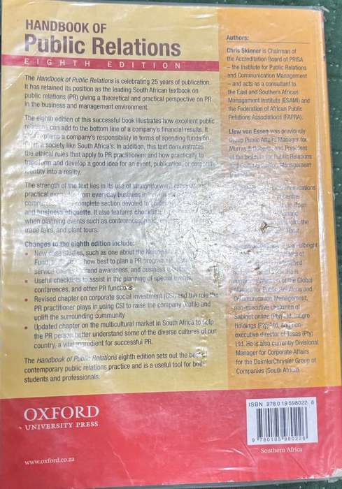 Handbook of Public Relations 8th Edition Skinner, Von Essen, Meehan