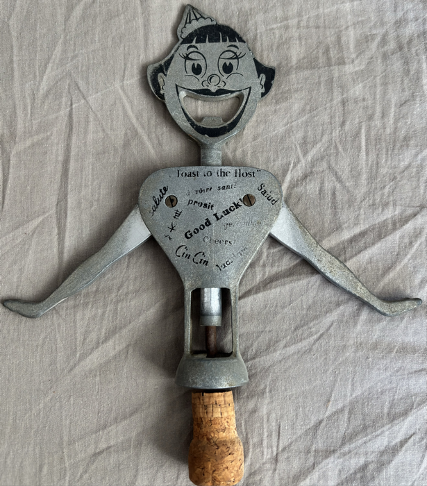 Barmaid Opener Metal Made in Italy Rare Collectable Engraved