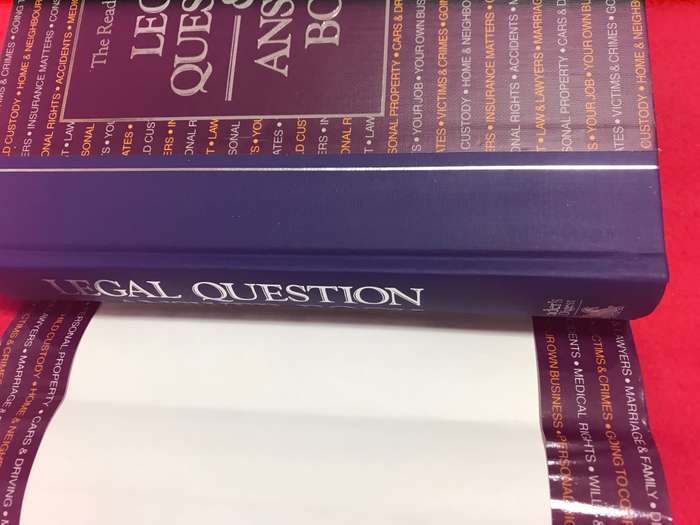 The Readers Digest Legal Question and Answer Book Jan Bowen Hardcover Vintage