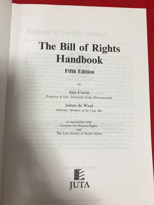 The Bill of Rights Handbook 5th edition Iain Currie and Johan de Waal