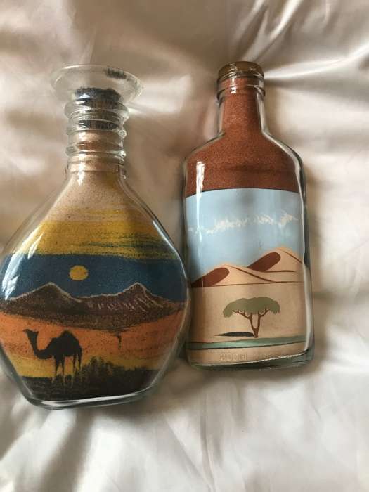2 x Sand Bottle Art