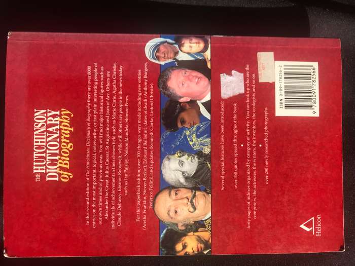 THE HUTCHINSON PAPERBACK DICTIONARY OF BIOGRAPHY