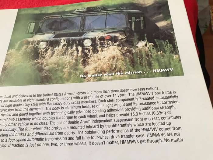 High Mobility Multipurpose Wheeled Vehicle (HMMWV) M998A2 series specifications and performance data