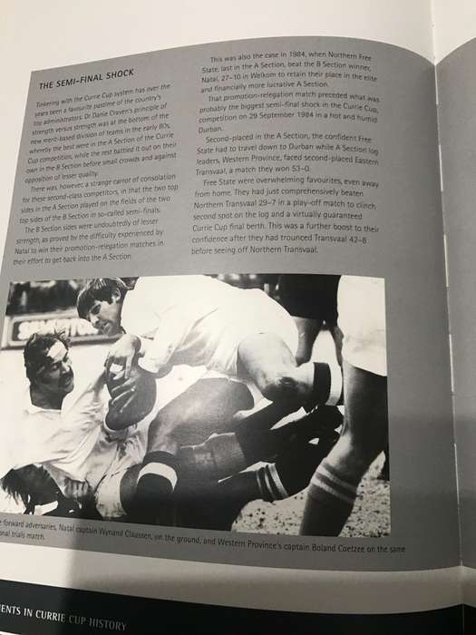 Great Moments in Currie Cup History - By Wim van der Berg