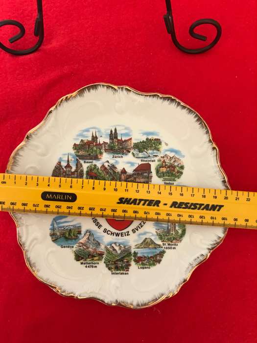1970s Suisse Schweiz Svizzera Switzerland Souvenir Collector Plate E&A Böckling Neudenau, 20cm
