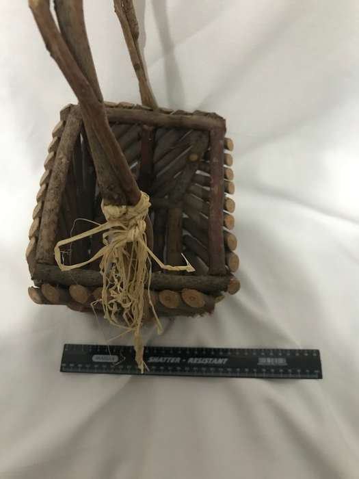 Rustic handcrafted wooden basket