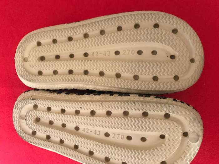 Leopard print thick sole flip flops size 42-43