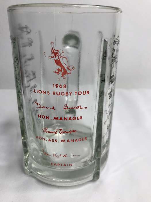 Rugby BRitish and Irish LIons Tour 1968 Team signed Mug Rare