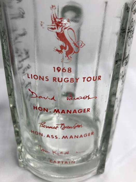 Rugby BRitish and Irish LIons Tour 1968 Team signed Mug Rare