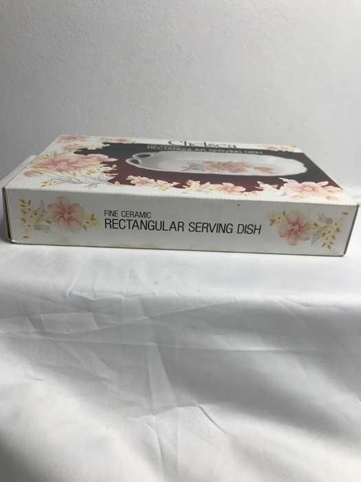 Serving Bowl Chelsea Fine Ceramic Rectangular Serving Dish pink floral Kakuzyu Japan