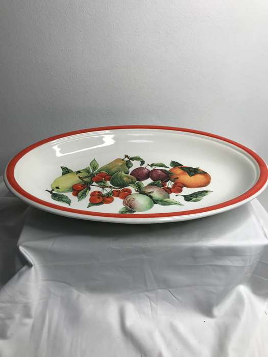 Serving Bowl Large Ceramic Fruit Painted inside ARM Made in Italy 46cm x 35cm