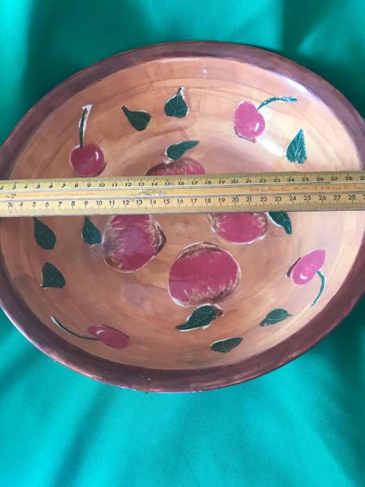 Hand painted apples  and cherries  Salad Bowl