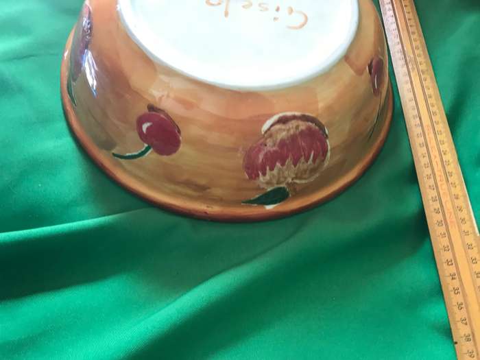 Hand painted apples  and cherries  Salad Bowl