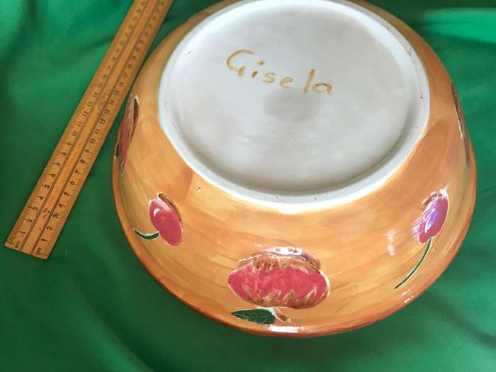 Hand painted apples  and cherries  Salad Bowl