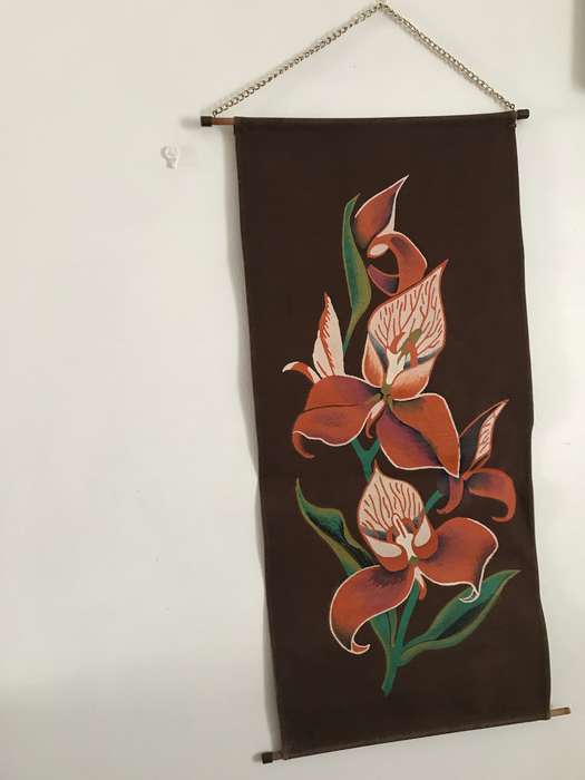 Fabric painted wall art 85cm height and 40cm wide