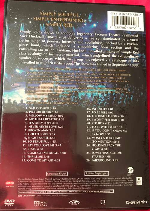 Music DVDs Bee Gees one night only + Simply Red Live in London