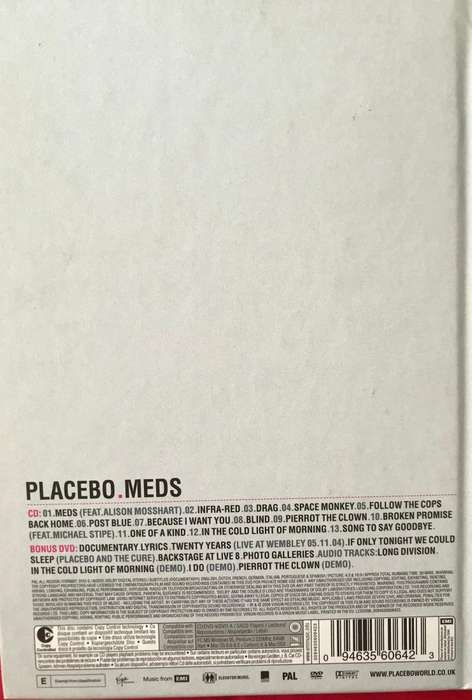 Placebo Meds CD + DVD Import Rare Collectible