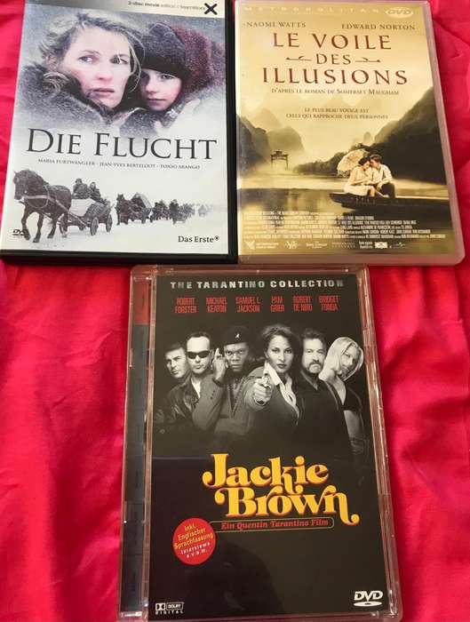 Import DVD lot Jackie Brown German, Die Flucht German + Le Voile des Illusions French movies
