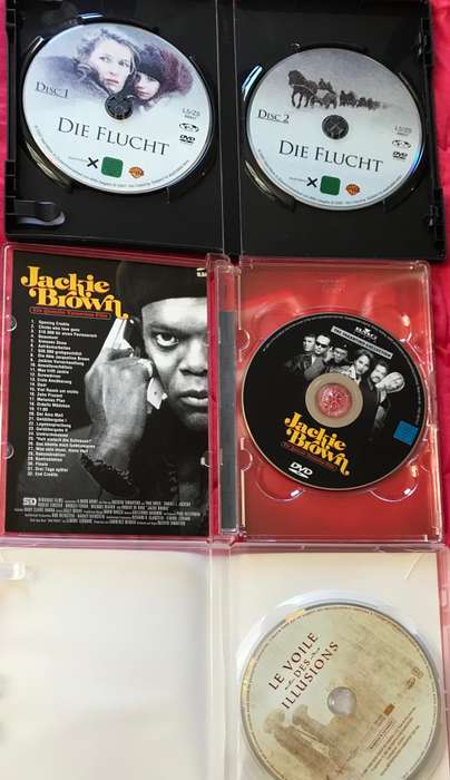 Import DVD lot Jackie Brown German, Die Flucht German + Le Voile des Illusions French movies