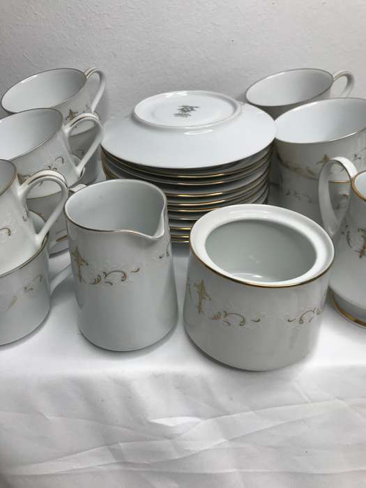 Noritake 6520 Tea set 12 cups and 12 sauces with milk and sugar jar