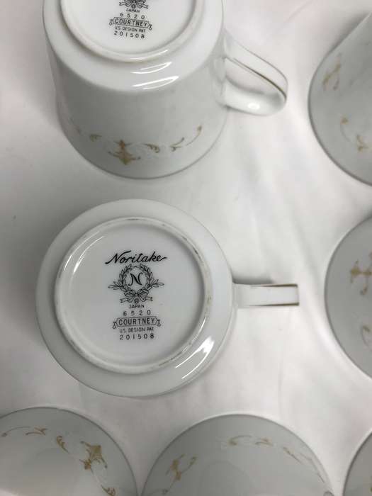 Noritake 6520 Tea set 12 cups and 12 sauces with milk and sugar jar