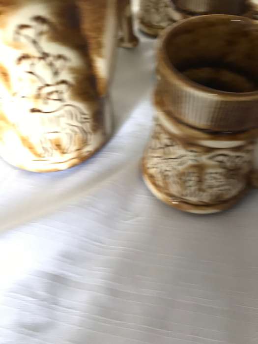 CRESCENT WARE CERAMIC 8 PIECE SET 964 AFRICAN SAFARI PRINT