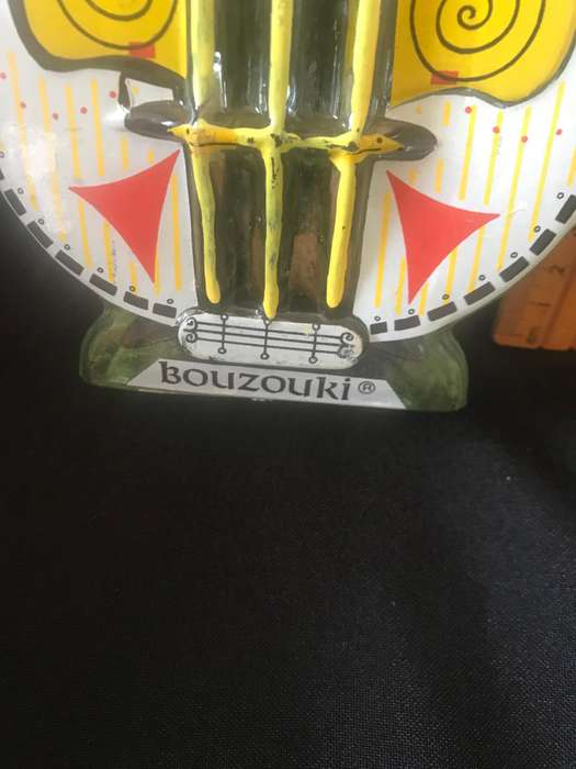 1969 Bouzouki Greek Mandolin Decanter 12" Glass Bottle