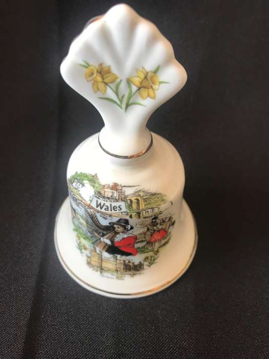 Souvenir of Wales Porcelain Bell, Bone China Decorative Bell