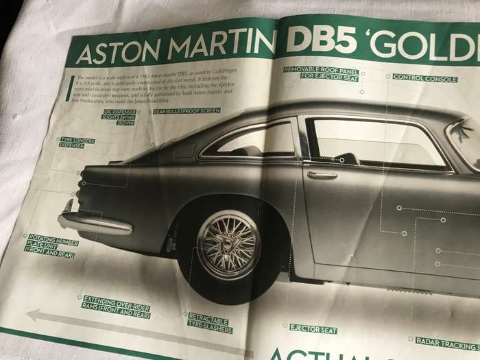 Aston Martin DB5 Goldfinger 1:8 scale Poster 63cm wide and 27cm high