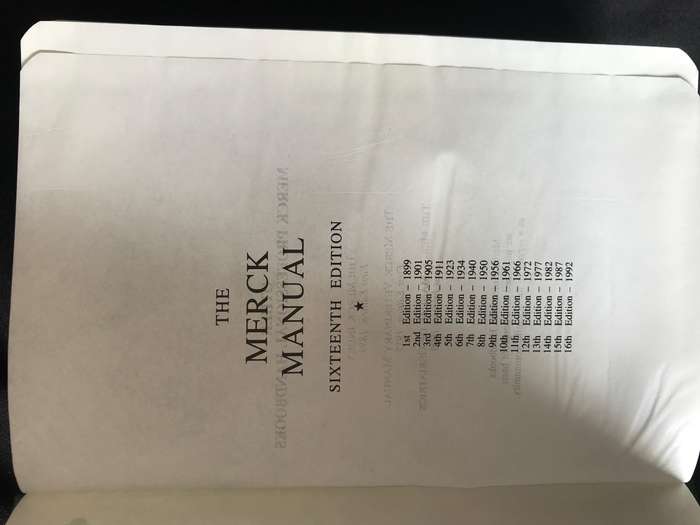 The Merck Manual 15th ed 1987 and 16th edition 1992