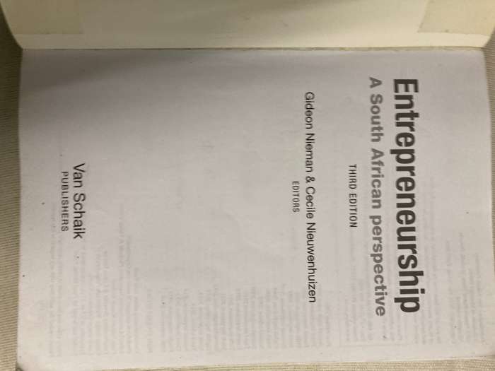 Entrepreneurship  A South African Perspective Third Edition- Gideon Nieman and Cecile Nieuwenhuizen