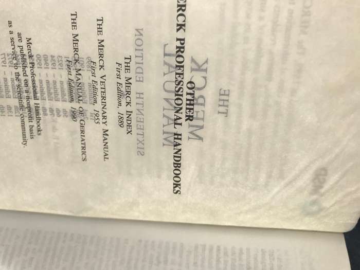 The Merck Manual 15th ed 1987 and 16th edition 1992