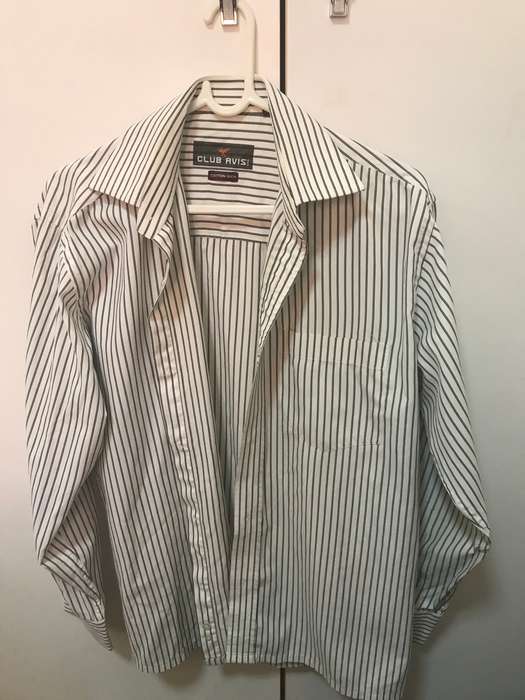 Club Avis Shirt Mens Made in USA size large black stripe