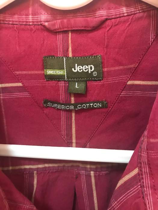 Jeep Shirt Mens Short sleeve red size large Red