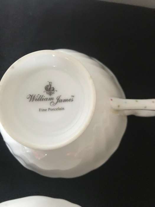 William James cup and saucer with Decorative Porcelain Tile Coaster Featuring Dog Portrait,