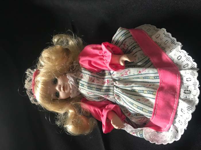 Porcelain doll blonde hair small