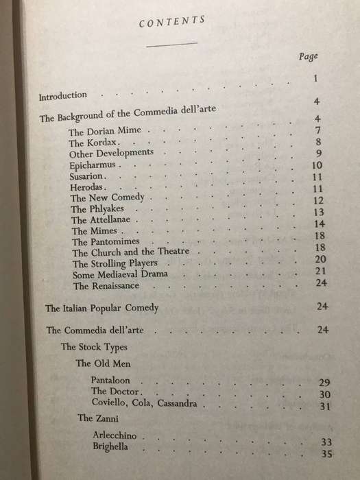 The Commedia Dell'Arte 1960 by Pamela E. C . Robertson
