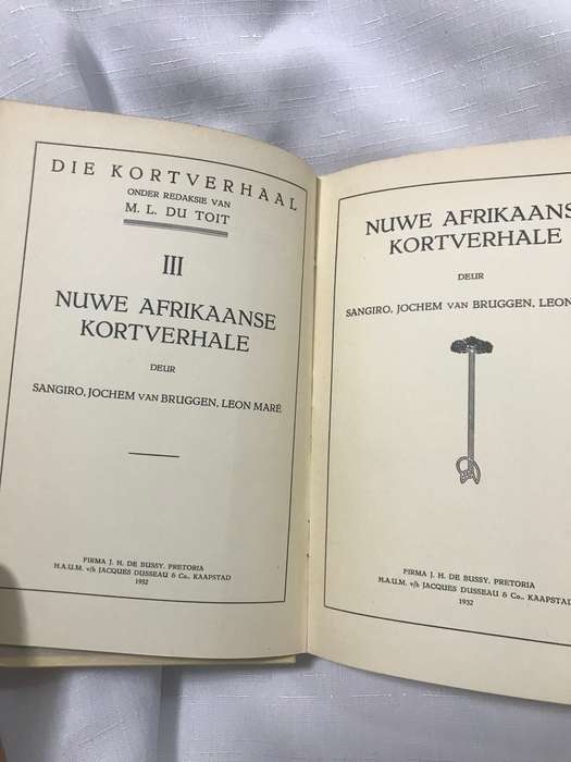 Nuwe Afrikaanse Kortverhale by Sangiro , Bruggen, J v. 1932