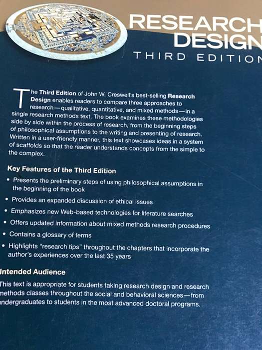 Research Design: Qualitative, Quantitative, and Mixed Method Approaches Creswell, John W.
