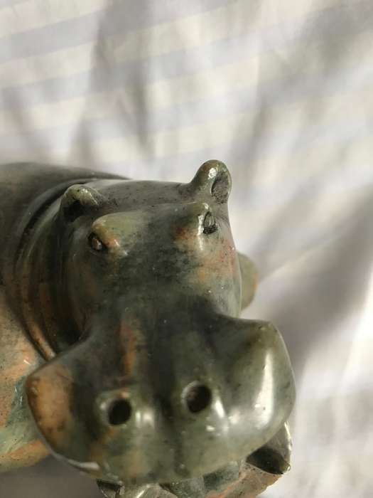 Hippopotamus Hippo Adult and Calf Animal realistic sculpture