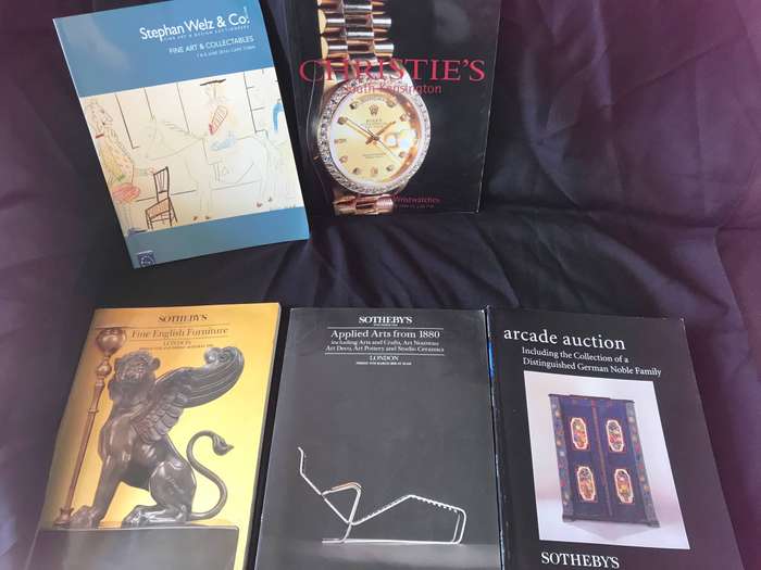 Sothebys ,Christies and Stephan Weltz & Co catalogues