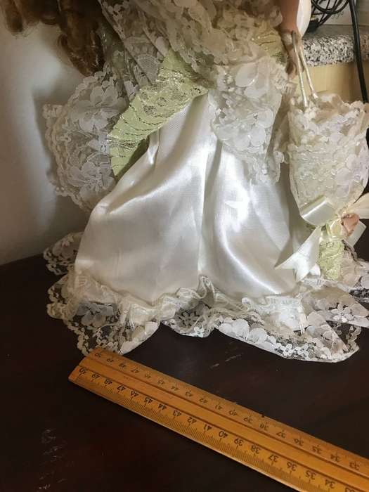 Porcelain Doll on stand 43cm