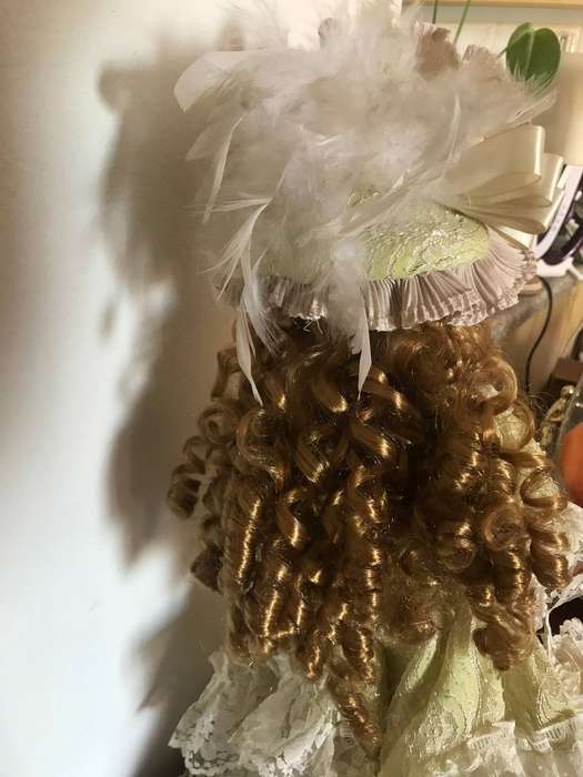 Porcelain Doll on stand 43cm