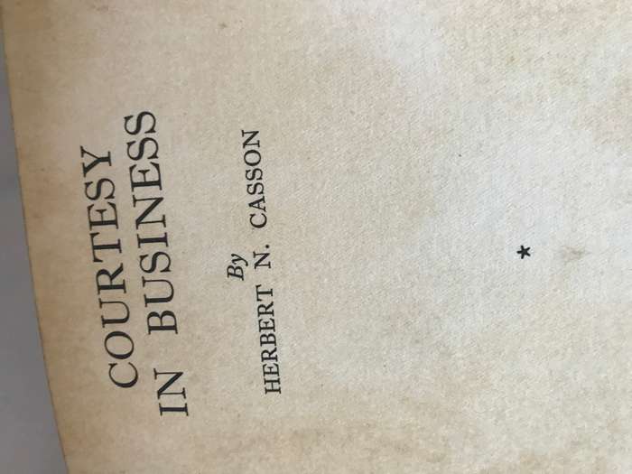 Courtesy in business Herbert N Casson book