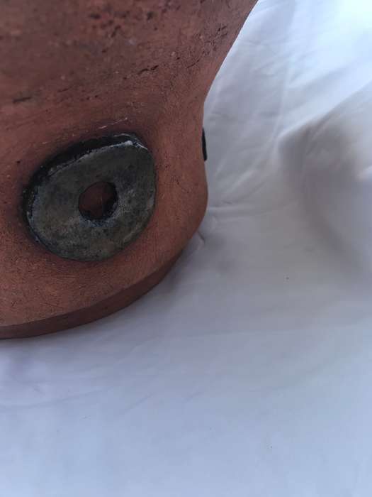 Clay cooking pot with lid glazed inside
