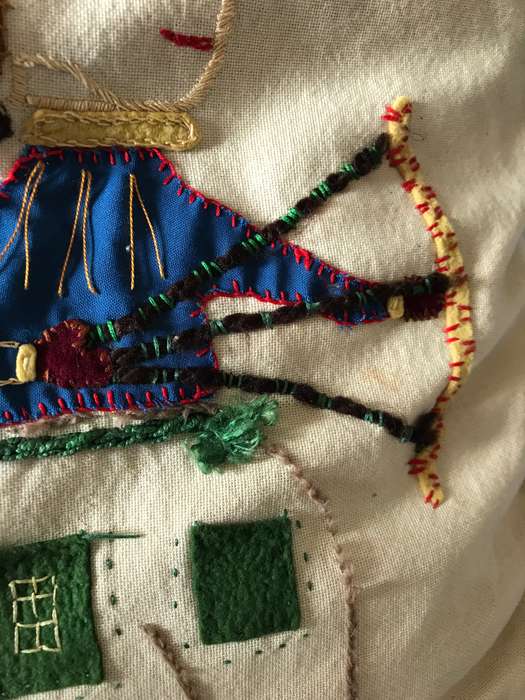Vintage embroidered cushion and cover