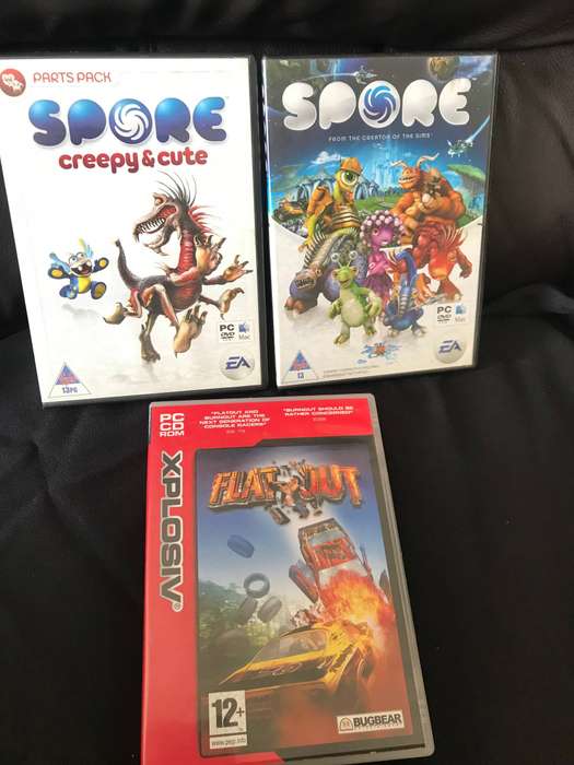SPORE creepy & cute snd SPORE and PC CD-ROM XPLOSIVE Flatout (3 games)