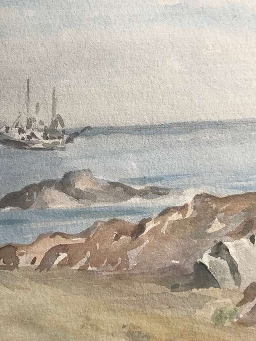 V Turner Water Colour Painting signed dated 1951 mid 20th century frame 55cm x 47cm
