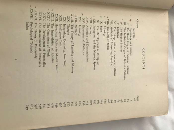 General Psychology by Garner Murphy 1933. pages 657